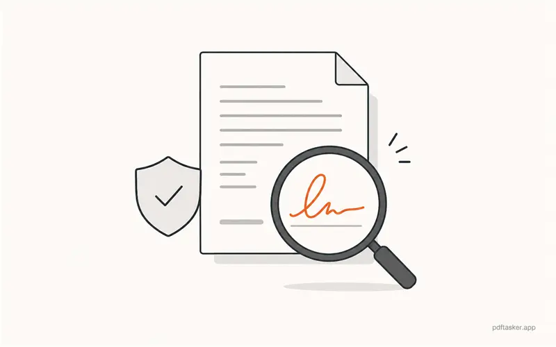 A compact signed PDF review with signature date and privacy check