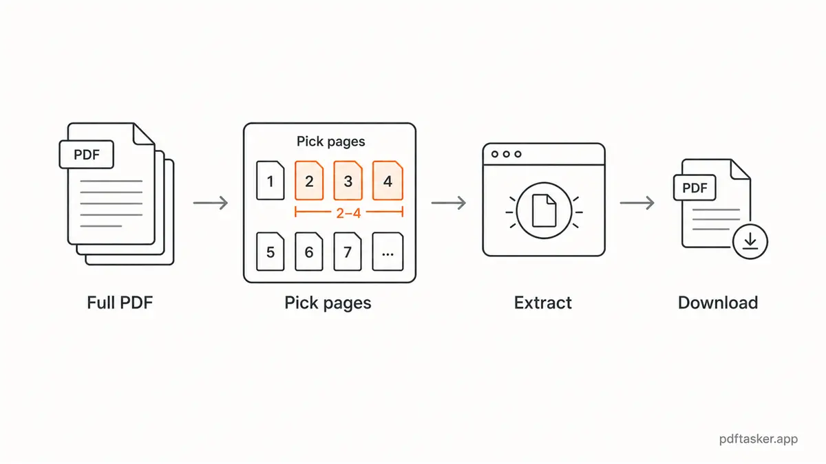 Flujo local para dividir un PDF desde el documento completo hasta un archivo más pequeño